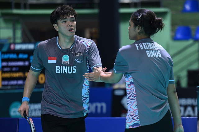 Jonathan Sutanto, student-athlete Binus University, saat bertanding di Campus League Badminton The Nationals 2026. Foto: Campus League