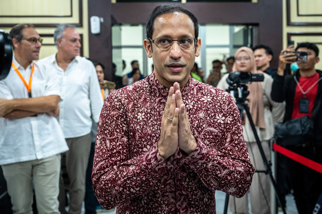 Terdakwa kasus dugaan korupsi pengadaan Chromebook dalam program digitalisasi pendidikan di Kemendikbudristek Nadiem Anwar Makarim bersiap mengikuti sidang putusan banding di Pengadilan Tinggi DKI Jakarta, Jakarta, Kamis (24/9/2026). Foto: Bayu Pratama S/ANTARA FOTO