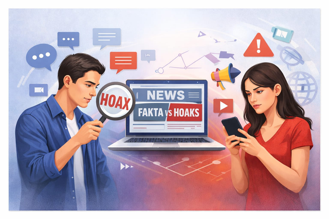 Ilustrasi pentingnya literasi digital di era banjir informasi. Foto: Ilustrasi/Freepik