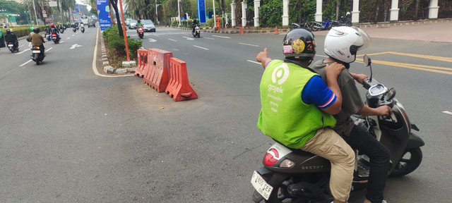 Kecelakaan sepeda motor di putaran Senayan, Sabtu (26/9/2026). Foto: Dok. Istimewa
