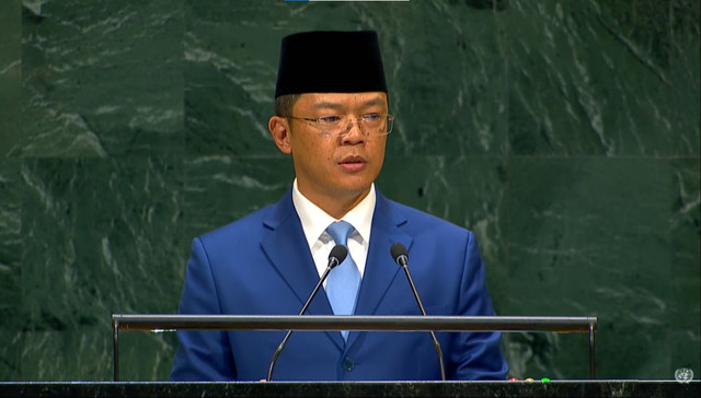 Menlu Sugiono di Sidang Umum PBB ke-81, New York, Sabtu (26/9). Foto: YouTube United Nations
