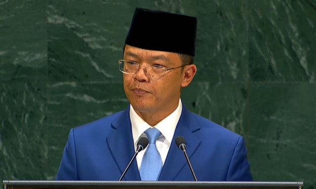 Menlu Sugiono di Sidang Umum PBB ke-81, New York, Sabtu (26/9). Foto: YouTube United Nations