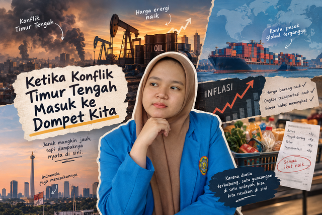 Gejolak konflik Timur Tengah dan kenaikan harga energi menjadi ancaman bagi stabilitas ekonomi serta daya beli masyarakat Indonesia. (sumber: Generate AI)