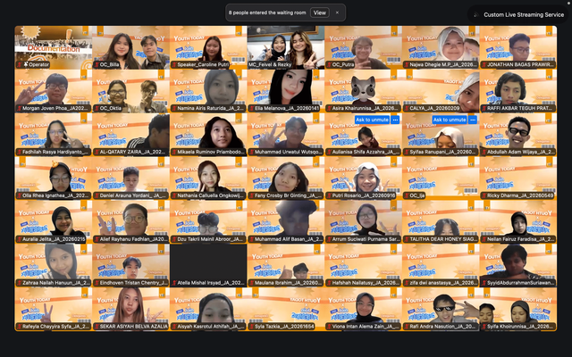 Keseruan YTxJA via zoom meeting (sumber: data internal AIESEC in UB)