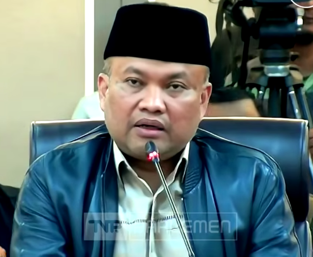 Sugiat Santoso, anggota Komisi XIII DPR dari Gerindra, dalam RDP kasus Lapas Cibinong, Senin (28/9/2026). Foto: Youtube/ TV Parlemen