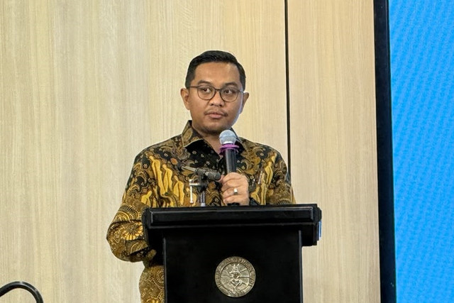 Ketua Departemen Politik dan Perubahan Sosial CSIS Arya Fernandes dalam seminar "Masa Depan Pemilu Indonesia: Apa yang Harus Diubah atau Dipertahankan?" di Jakarta Pusat, Senin (28/9/2026). Foto: Zahira Hilman/kumparan