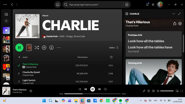 Foto diambil oleh penulis dari Spotify