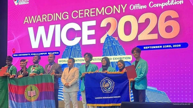 Tim KINDO.fun UMS saat awarding ceremony WICE 2026. (foto: Istimewa)