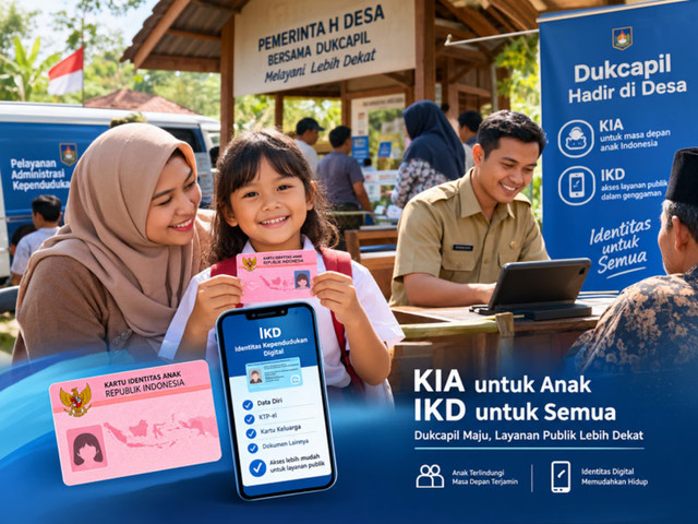 Pelayanan Dukcapil terkait KIA dan IKD hadir di desa. Foto: Dok. Dukcapil Kemendagri