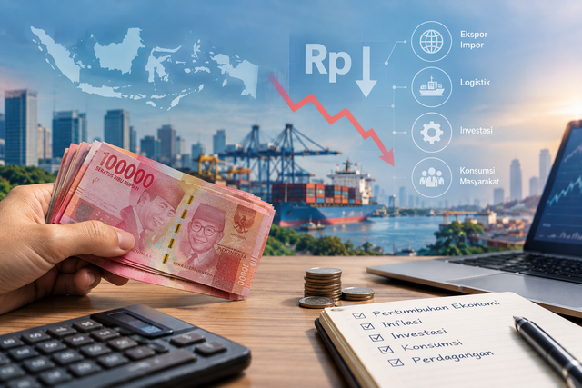 Ilustrasi Rupiah Melemah, Sumber: Dok. Pribadi/AI