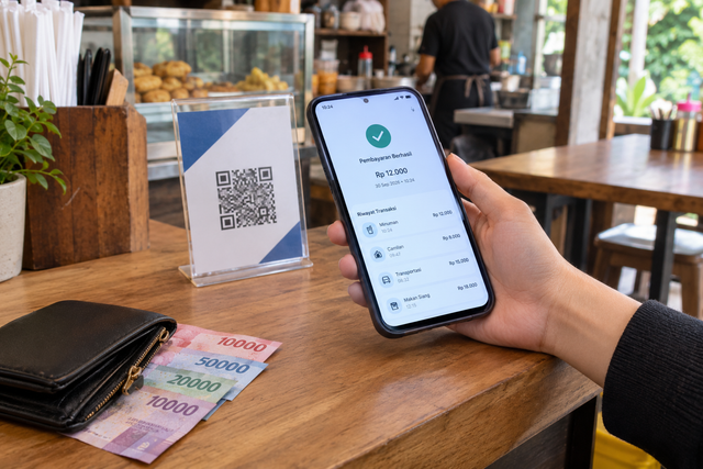 Kemudahan pembayaran digital membuat transaksi semakin praktis, tetapi perlu diimbangi dengan kesadaran dalam mengelola pengeluaran.
Sumber gambar: Dokumentasi pribadi, dibuat dengan AI