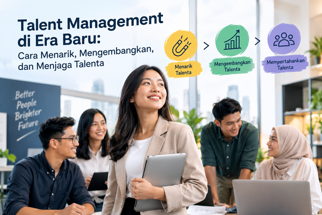 Talent Management menjadi strategi penting bagi perusahaan untuk menarik, mengembangkan, dan mempertahankan talenta terbaik di tengah perubahan dunia kerja. ‎Sumber: Ilustrasi dibuat dengan bantuan Artificial Intelligence (AI), 2026.