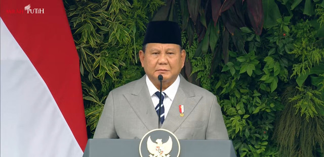 Presiden Republik Indonesia Prabowo Subianto memimpin upacara peringatan Hari Kesaktian Pancasila 2026 di Monumen Pancasila Sakti, Lubang Buaya, Jakarta Timur, Rabu (1/10). Foto: YouTube/ Sekretariat Presiden