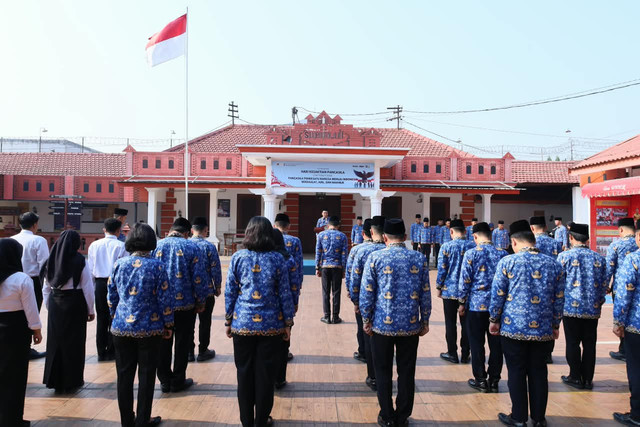 Kukuhkan Jiwa Kebangsaan , Lapas Mojokerto Gelar Upacara Peringatan Hari Kesaktian Pancasila 2026 (Foto:HumasLapasMoker)