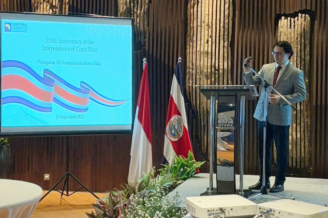 Kepala Perwakilan Diplomatik Kedutaan Besar Kosta Rika di Indonesia, Francisco Jose Masis Holdridge, pada Peringatan HUT Kemerdekaan Republik Kosta Rika ke-205 di Ayana Midplaza Hotel, Jakarta, Selasa (29/9/2026). Foto: Anggi Kusumadewi/kumparan