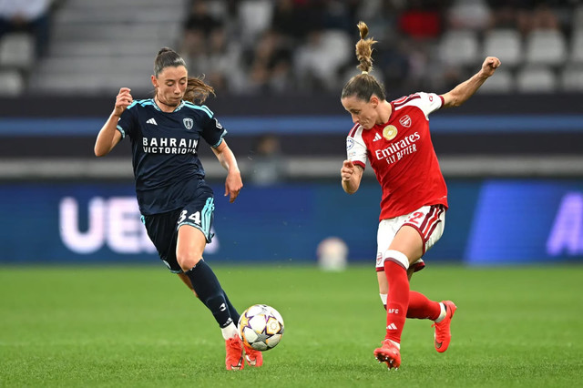 Paris FC melawan Arsenal di matchday kedua Liga Champions Wanita 2026/27. Foto: Arsenal.com