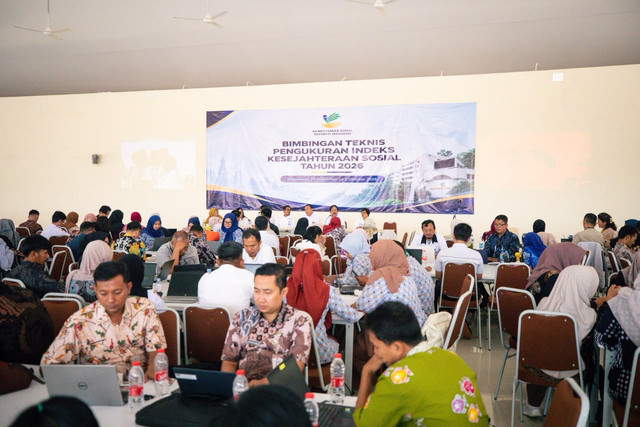 Kemensos menggelar Bimtek Pengukuran Indeks Kesejahteraan Sosial (IKESOS) Tahun 2026 di tingkat pusat dan daerah. Foto: Kemensos RI