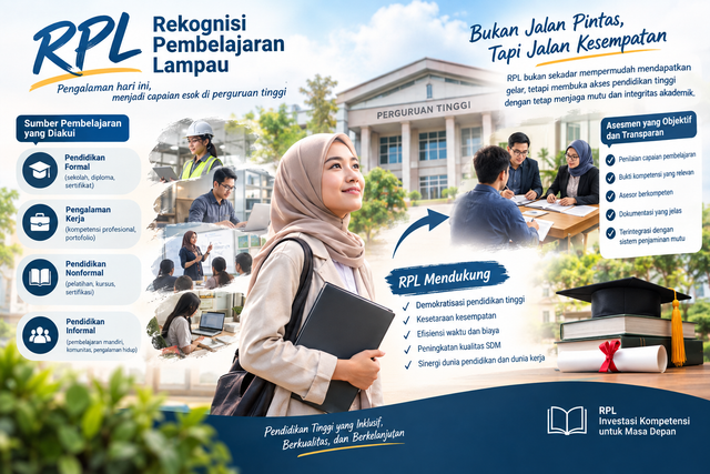 Ilustrasi pendidikan melaui Rekognisi Pembelajaran Lampau (RPL). Foto: Generate by AI