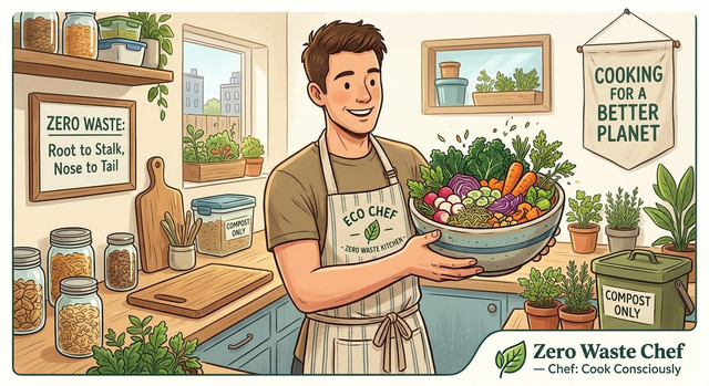 Joseph Valerino. Ilustrasi Zero Waste Chef. Dokumentasi pribadi, 2026