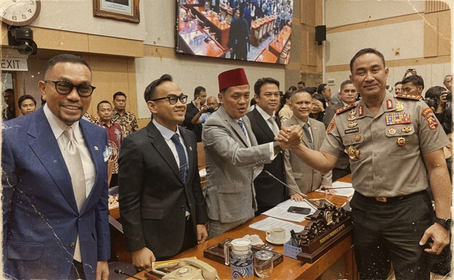 Gambar: Pimpinan Komisi 3 dan Kapolri Baru (Dok: Istimewa)