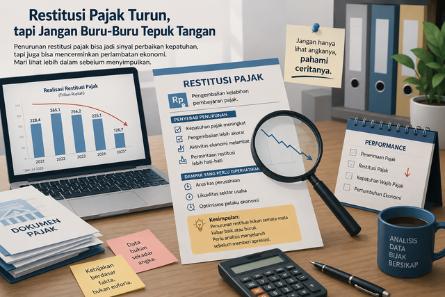Ilustrasi Restitusi pajak turun (Created by Chatgpt)
