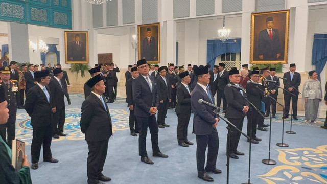Suasana jelang pelantikan dan pengucapan sumpah pejabat negara, Istana Negara, Jakarta, Kamis (1/10/2026). Foto: Zamachsyari/kumparan