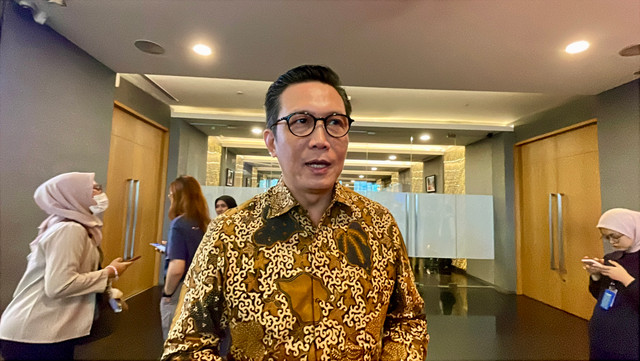 Direktur Utama BEI Jeffrey Hendrik usai acara launching digitalisasi pembukaan Rekening Dana Nasabah (RDN) Online Bank INA di Main Hall Bursa Efek Indonesia (BEI), Kamis (1/10/2026). Foto: Zulfa Salman/kumparan