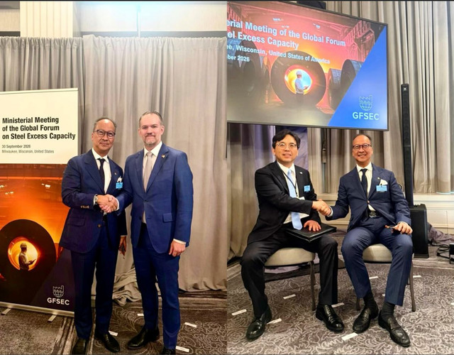 Mantan Menteri Perindustrian RI, Agus Gumiwang Kartasasmita, menghadiri Pertemuan Tingkat Menteri Global Forum on Steel Excess Capacity (GFSEC) 2026 . Foto: Instagram/ @agusgumiwangk