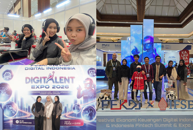 Dokumentasi penulis dalam rangkaian Digitalent Expo 2026, bagian dari FEKDI x IFSE, tempat kelas "Barter to QRIS" diselenggarakan pada 24-26 September 2026.