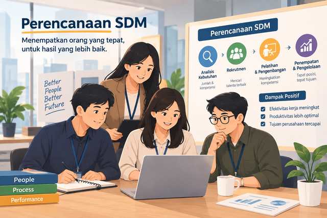 Gambar 1 : Pengaruh Perencanaan SDM terhadap Efektivitas dan Produktivitas Karyawan Sumber : Gambar dari Ai, 2026