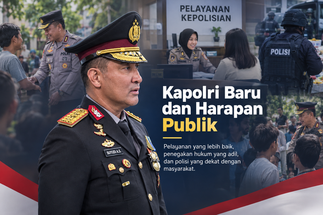 Ilustrasi Kapolri baru dan harapan publik terhadap pelayanan serta penegakan hukum yang lebih baik.