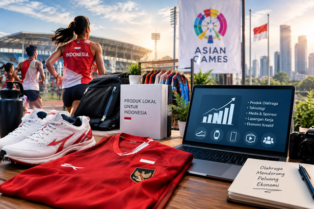Ilustrasi Asian Games, Sumber: Dok. Pribadi/AI