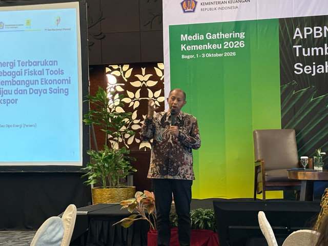 Direktur Utama Geo Dipa Energi Yudistian Yunis dalam Media Gathering di Rancamaya Bogor, Jumat (2/10). Foto: Ave Airiza Gunanto/kumparan