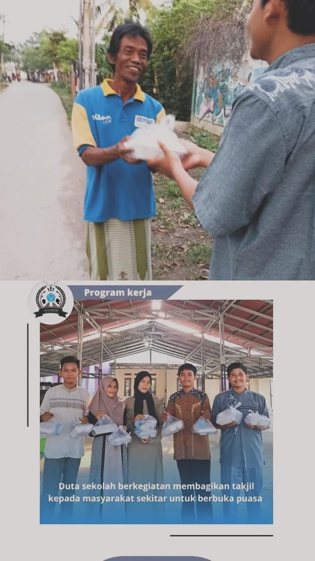 Dokumentasi Pembagian Takjil. (Sumber: Instagram/dutasekolah_smansaba-instagram.com)