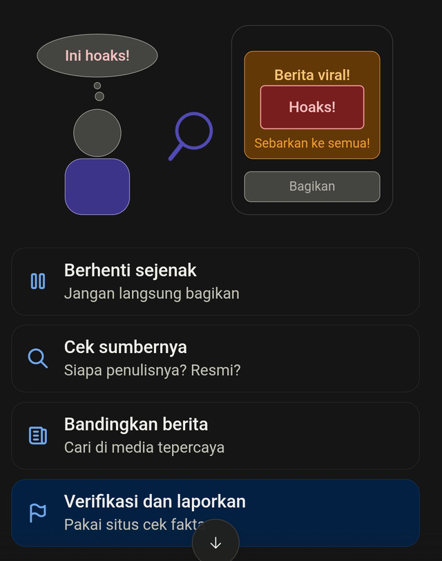 ilustrasi cara mengahadapi hoaks secara kritis bagi mahasiswa Sumber: Dibuat menggunakan AI (cloude ai), 2026.