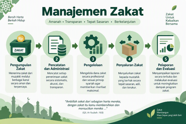 Ilustrasi Manajemen Zakat. Sumber : Dok. Pribadi.