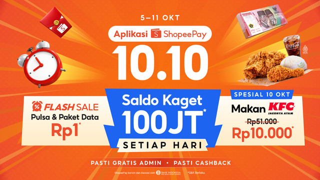 Ragam promo belanja tanggal kembar 10.10 di aplikasi ShopeePay. Foto: dok. Istimewa