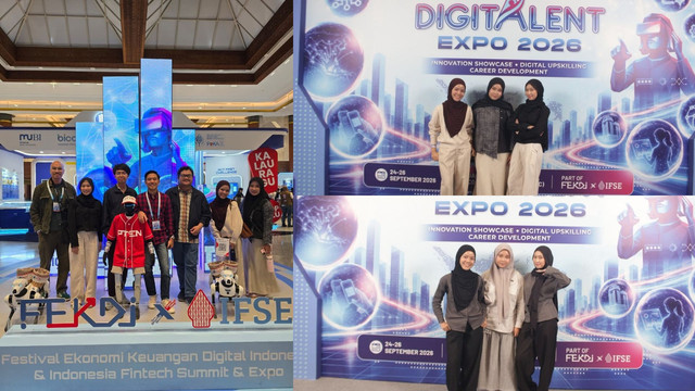 Dokumentasi penulis bersama rekan-rekan PTEN dalam kegiatan Digital Talent Expo 2026.