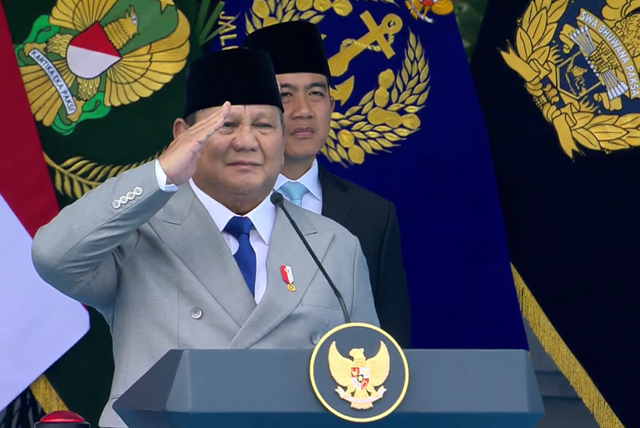 Presiden Prabowo dan Wapres Gibran di HUT Ke-81 TNI di Cilangkap, Senin 5/10/2026 Foto: Youtube/Sekretariat Presiden