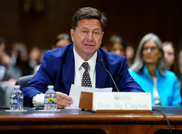 Jay Clayton hadir di hadapan Komite Intelijen Senat dalam sidang pencalonannya di Capitol Hill, Washington, DC, pada 15 Juli 2026. Foto: Aaron Schwartz/Getty Images/AFP