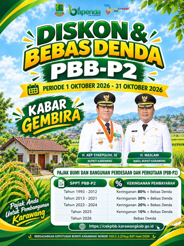 Kabar Baik, Diskon PBB-P2 Diperpanjang