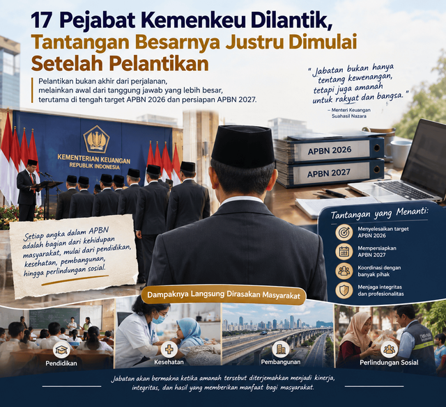 Ilustrasi pelantikan 17 pejabat kemenkeu. Sumber: ChatGPT.co.id).