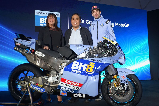 Livery motor kolaborasi Cholotaos dengan BK8 Gresini Racing untuk MotoGP Mandalika 2026. Foto: Dok. Garuda Food