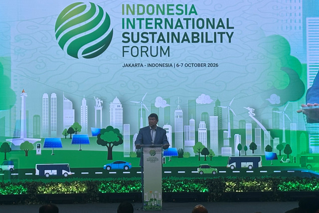 Utusan Khusus Presiden Republik Indonesia Bidang Iklim dan Energi Hashim Djojohadikusumo dalam Indonesia International Sustainibility Forum 2026 di Jakarta, Selasa (6/10/2026). Foto: Argya Maheswara/kumparan