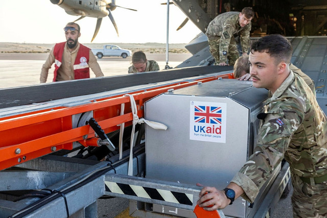 UK Aid yang dikirim untuk mendukung respons kemanusiaan. Sumber: UK Government/GOV.UK.