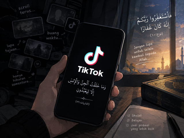 Gambar Dari Generasi Ai Tentang Orang Yang Mencari Hadis Di tik tok