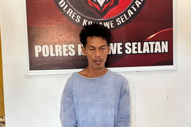 Karmansyah alias Anca (31), seorang pria di Desa Ranooha Raya, Moramo, Kabupaten Konawe Selatan, Sultra, ditangkap polisi karena membunuh istrinya, Dewi Puspita Sari (25). Foto: Dok. Istimewa