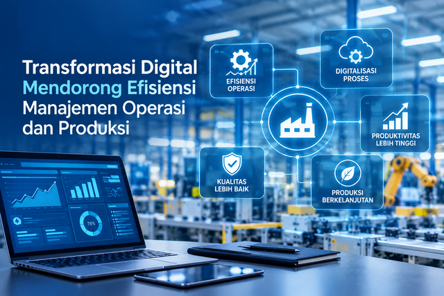 Teknologi digital membantu perusahaan meningkatkan efisiensi, produktivitas, dan kualitas proses produksi. ‎Sumber: Ilustrasi dibuat dengan bantuan Artificial Intelligence (AI), 2026.