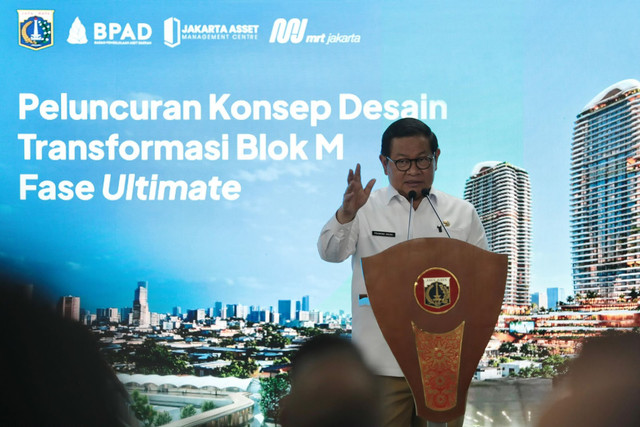 Gubernur DKI Jakarta Pramono Anung dalam agenda peluncuran konsep desain transformasi Blok M Fase Ultimate di Blok M Hub, Kebayoran Baru, Jakarta Selatan, Selasa (6/10/2026). Foto: Dok. Pemprov DKI