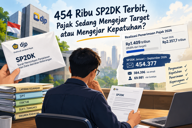 Ilustrasi: Dibuat menggunakan AI oleh penulis. Sumber data: Direktorat Jenderal Pajak dan Kementerian Keuangan RI, 2026.